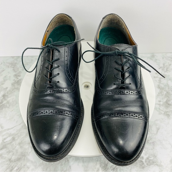 Rockport Leather Oxfords Mens 11 Black Moc Toe Lace Up Career Office Lace Up - Picture 3 of 8